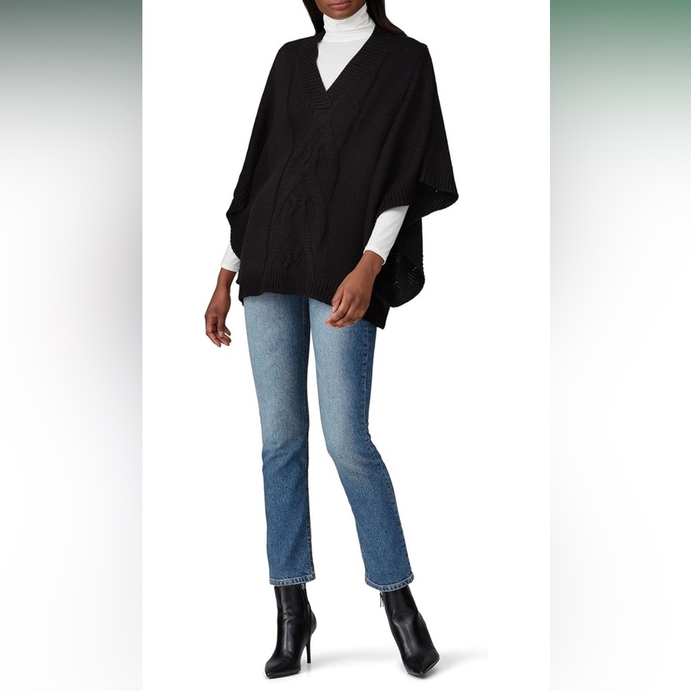 KF/KaufmanFranco Collective Black Slouchy Cable Knit Sweater